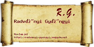Radványi Gyöngyi névjegykártya